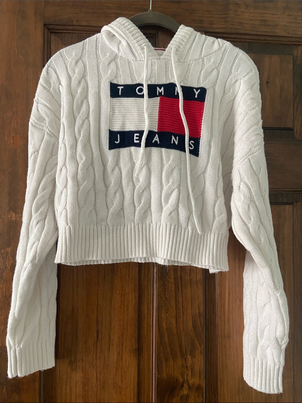 Tommy Hilfiger Women's Cable Knit Hoodie Sweater Brand New without Tags Size XXS